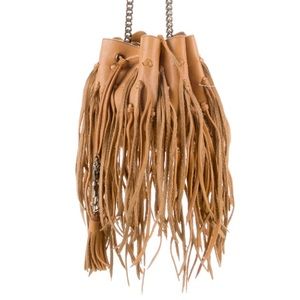 Yves Saint Laurent mini bourse fringe bucket bag YSL crossbody authentic